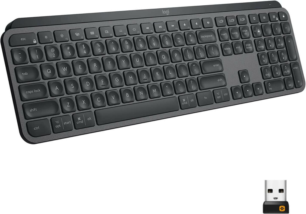 Logitech MX Keys Advanced Wireless Illuminated Keyboard - Best Keyboard for Long Nails