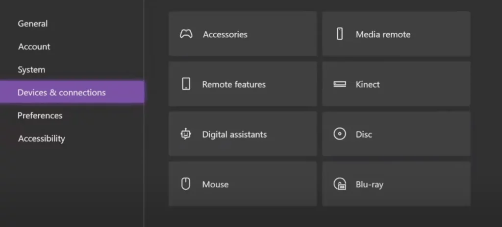 Device & Connections in Xbox