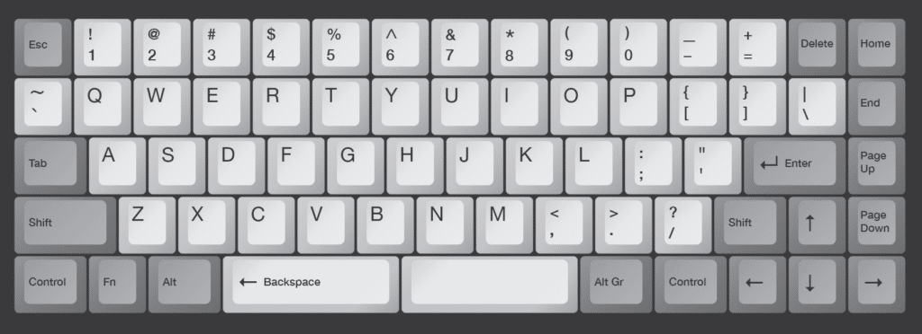 No space between the Home cluster and the arrow keys